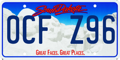 SD license plate 0CFZ96