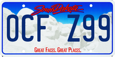 SD license plate 0CFZ99