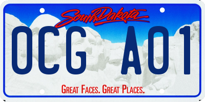 SD license plate 0CGA01