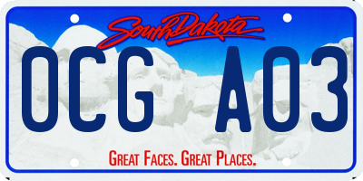 SD license plate 0CGA03
