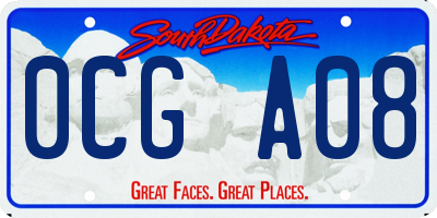 SD license plate 0CGA08