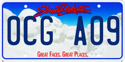 SD license plate 0CGA09