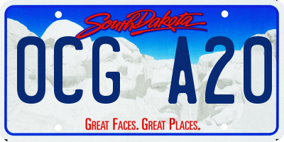 SD license plate 0CGA20