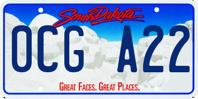 SD license plate 0CGA22