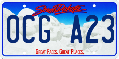 SD license plate 0CGA23