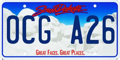 SD license plate 0CGA26