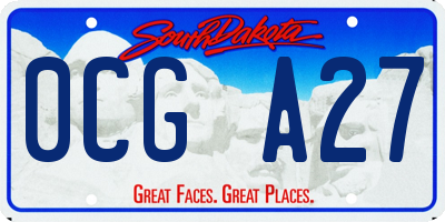 SD license plate 0CGA27