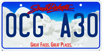 SD license plate 0CGA30