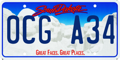 SD license plate 0CGA34