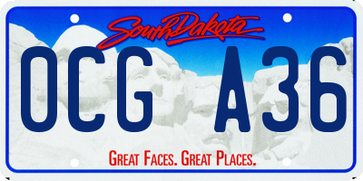SD license plate 0CGA36