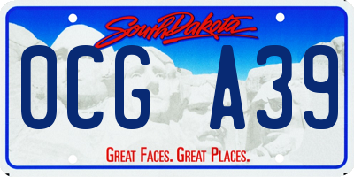 SD license plate 0CGA39