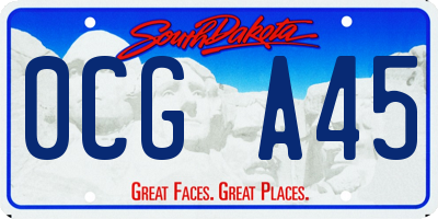 SD license plate 0CGA45