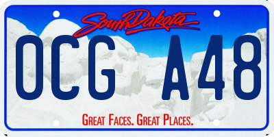 SD license plate 0CGA48