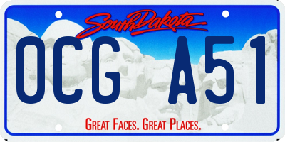 SD license plate 0CGA51