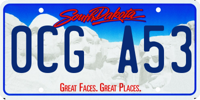 SD license plate 0CGA53