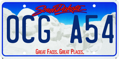 SD license plate 0CGA54