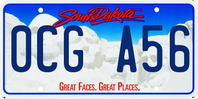 SD license plate 0CGA56