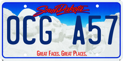 SD license plate 0CGA57