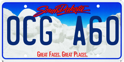 SD license plate 0CGA60