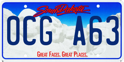 SD license plate 0CGA63