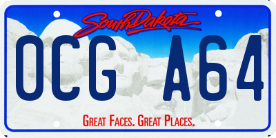 SD license plate 0CGA64