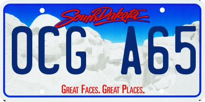 SD license plate 0CGA65