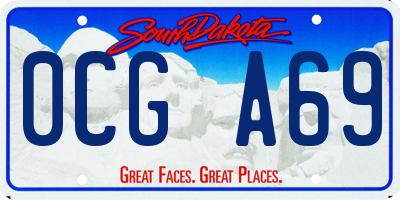 SD license plate 0CGA69