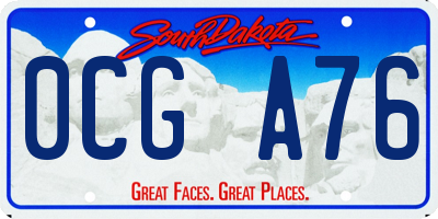 SD license plate 0CGA76