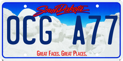 SD license plate 0CGA77