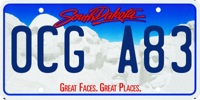 SD license plate 0CGA83