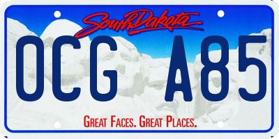 SD license plate 0CGA85
