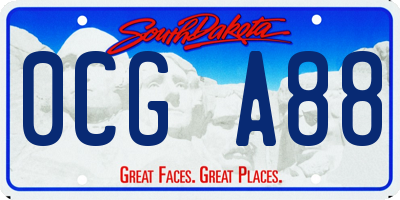 SD license plate 0CGA88