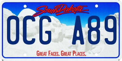 SD license plate 0CGA89