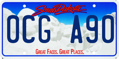 SD license plate 0CGA90