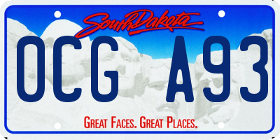 SD license plate 0CGA93