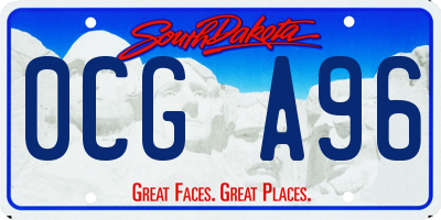 SD license plate 0CGA96