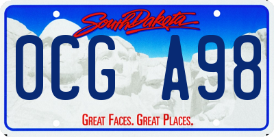 SD license plate 0CGA98
