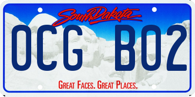 SD license plate 0CGB02