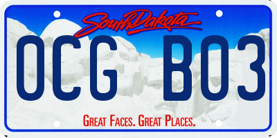 SD license plate 0CGB03