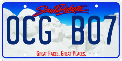 SD license plate 0CGB07