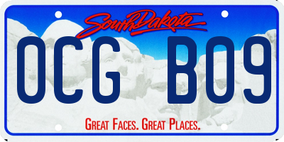 SD license plate 0CGB09