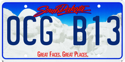 SD license plate 0CGB13