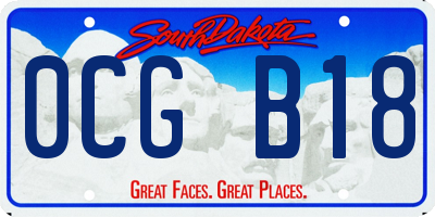 SD license plate 0CGB18