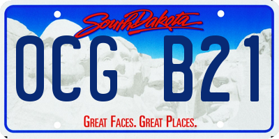 SD license plate 0CGB21