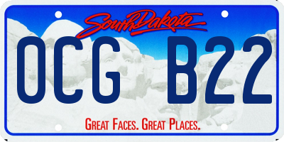 SD license plate 0CGB22