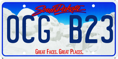 SD license plate 0CGB23