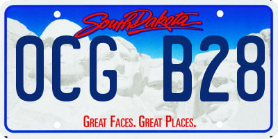 SD license plate 0CGB28