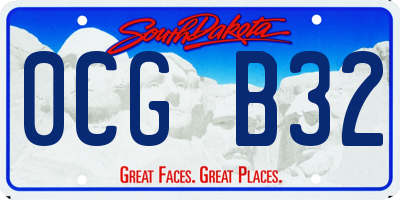 SD license plate 0CGB32