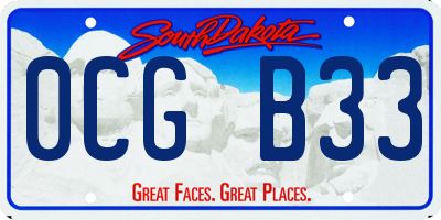 SD license plate 0CGB33