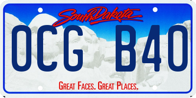 SD license plate 0CGB40